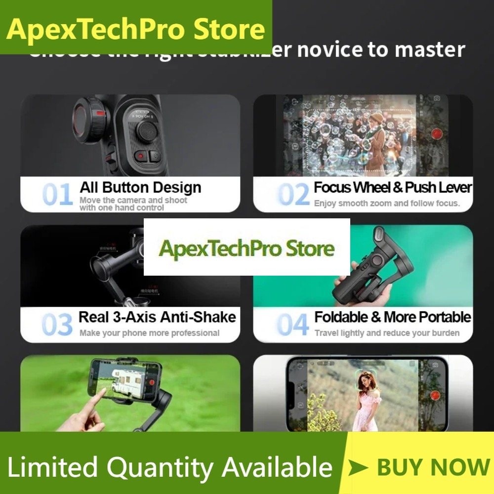 Handheld Stabilizer Gimbal - ApexTPAOCHUAN 3-Axis Handheld Gimbal Stabilizer For