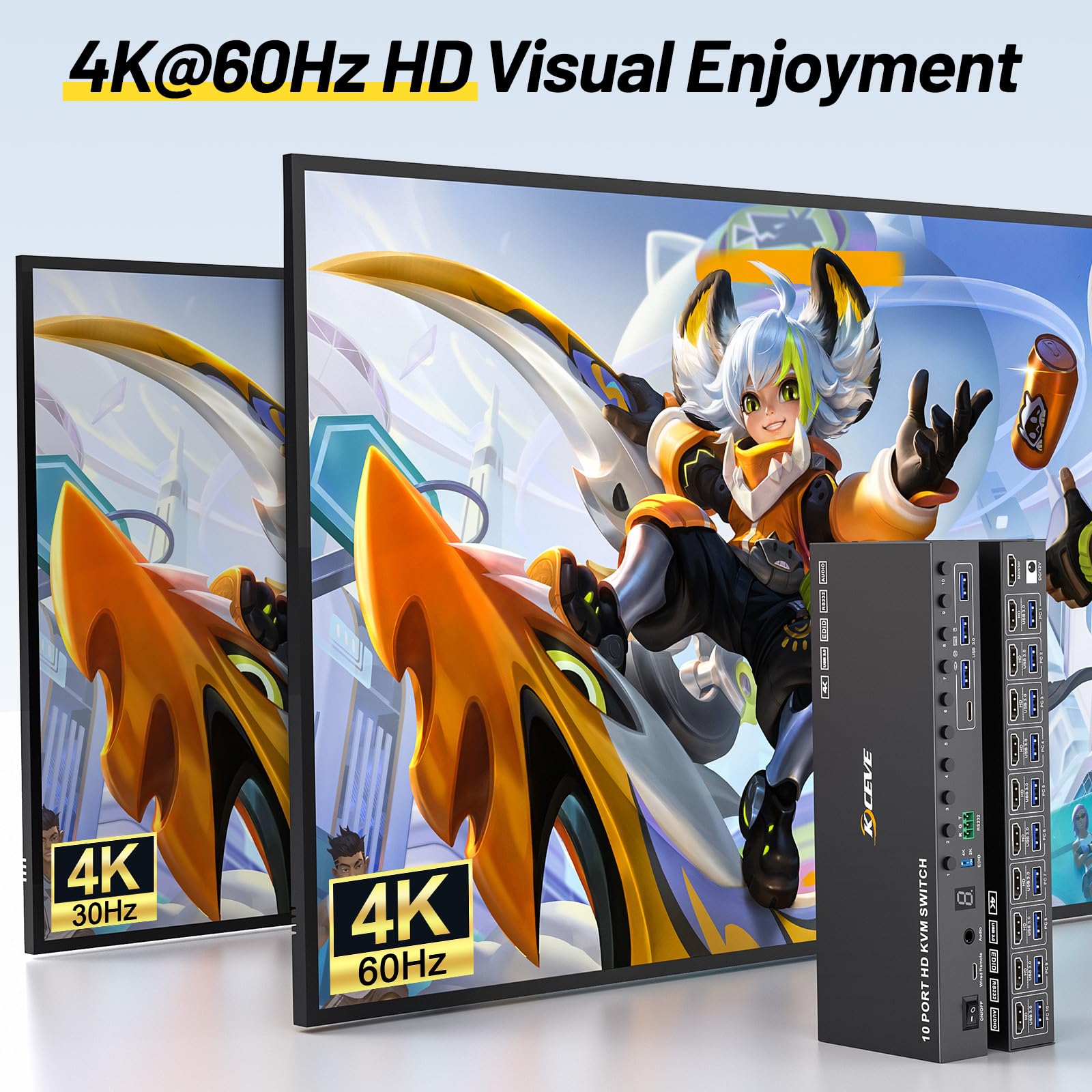 10 Port 8 Port KVM Switch HDMI - Photography Simulator ulasan dan harga