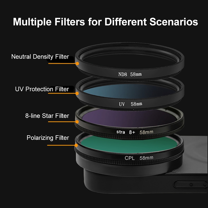 4 in 1 Lens 58mm Mobile Phone  - Nd Filter Set ulasan dan harga