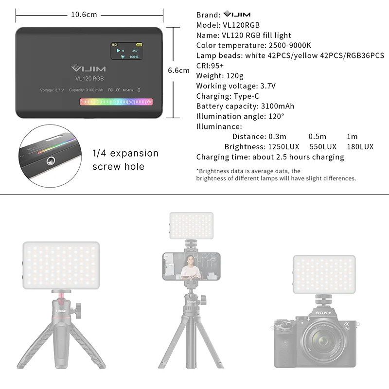 2026 New120 RGB Pocket Fill Li - Photography With Mobile ulasan dan harga