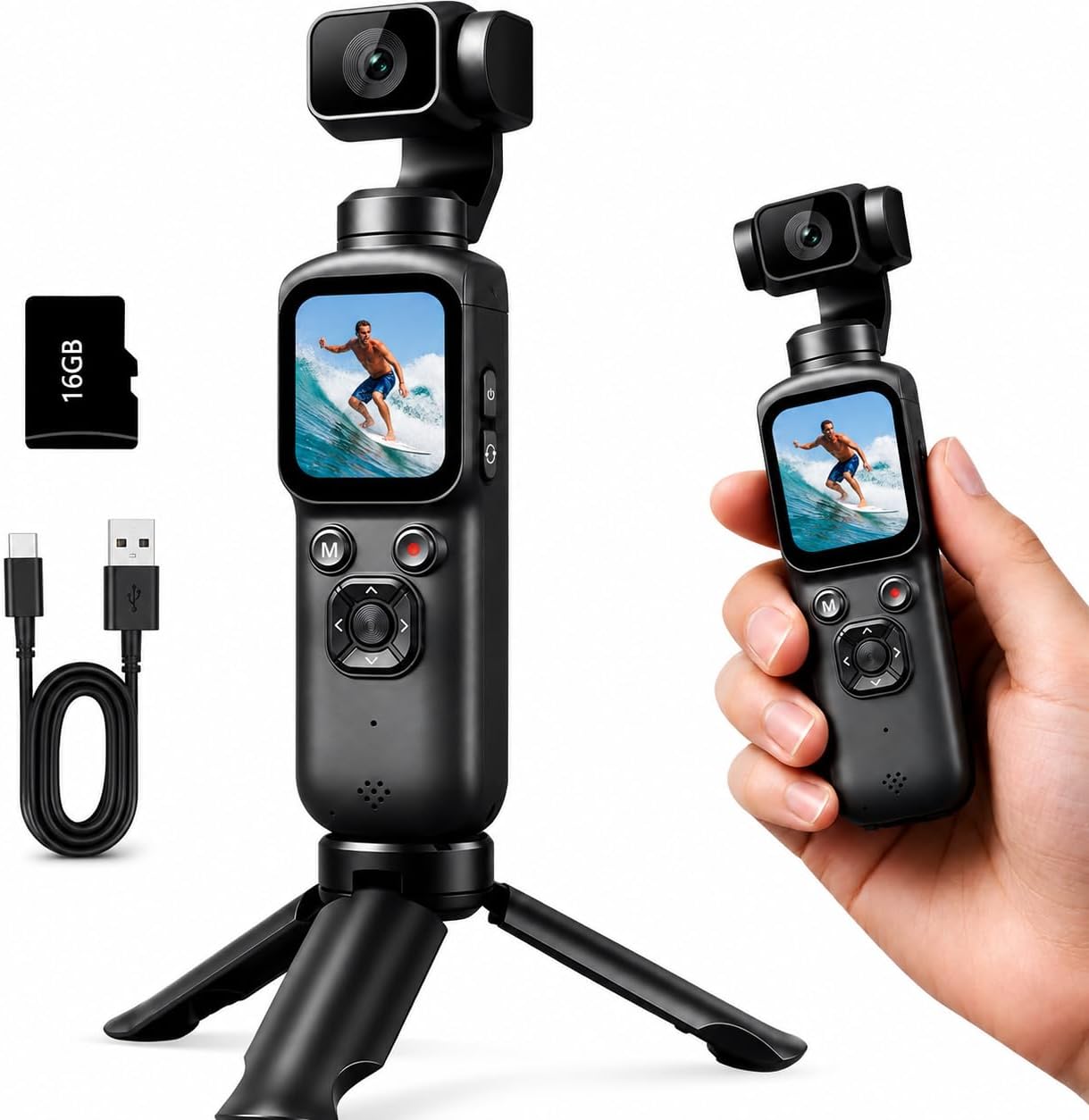 4K Handheld Gimbal Vlogging Ca - Photography Grid ulasan dan harga