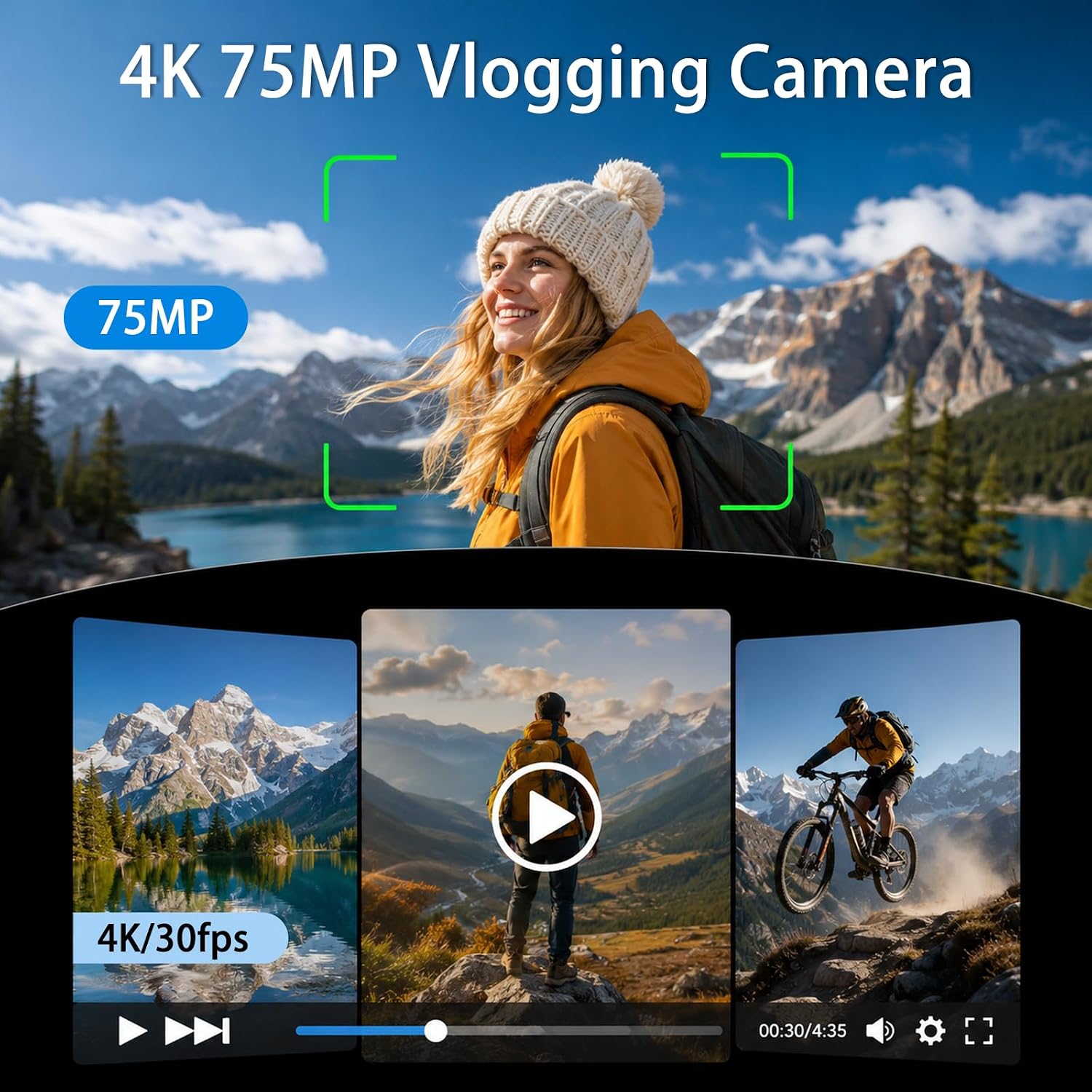 4K Handheld Gimbal Vlogging Ca - Photography Grid ulasan dan harga