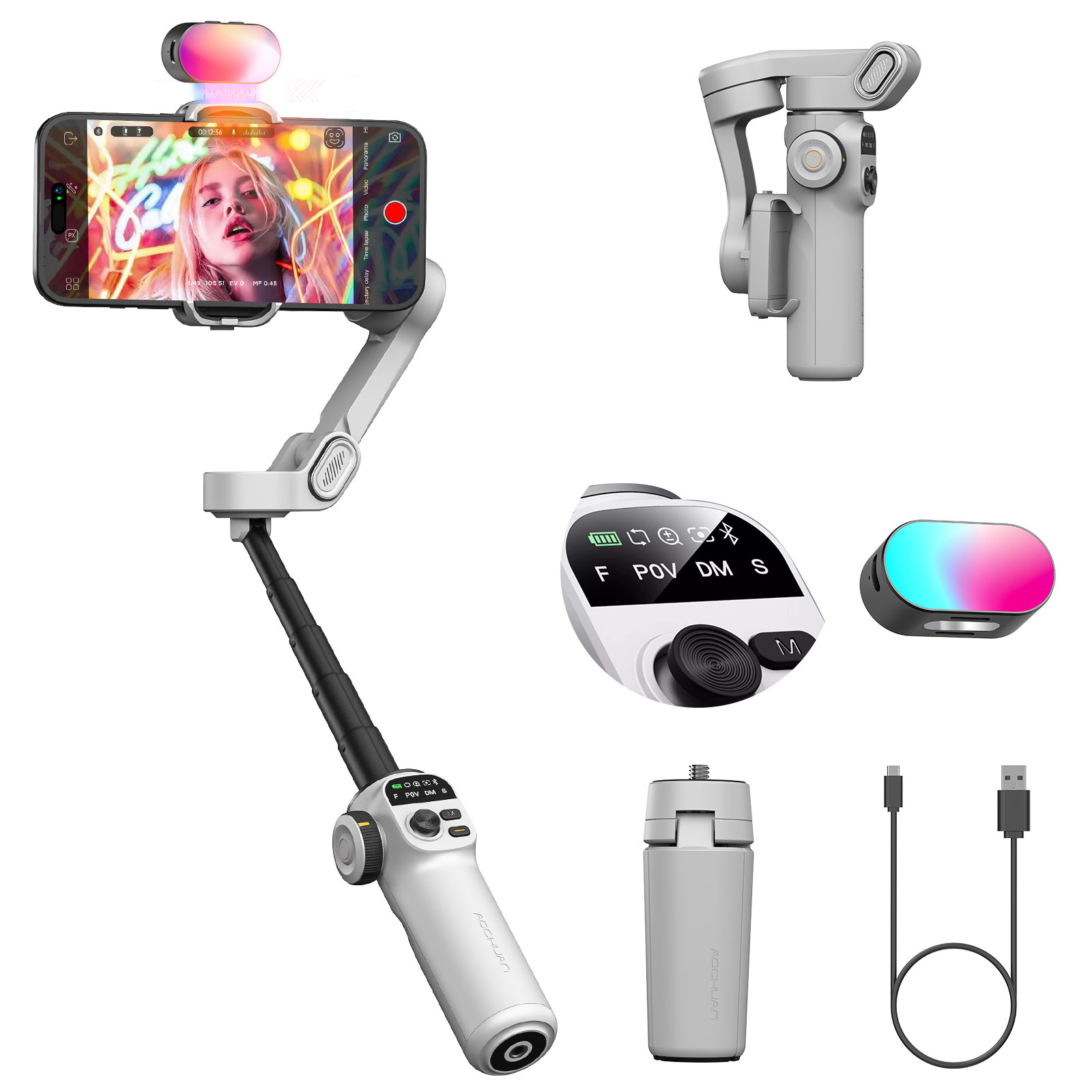 Aochuan Smart X2 Kit White 3 A - Handheld Stabilizer Gimbal ulasan dan harga