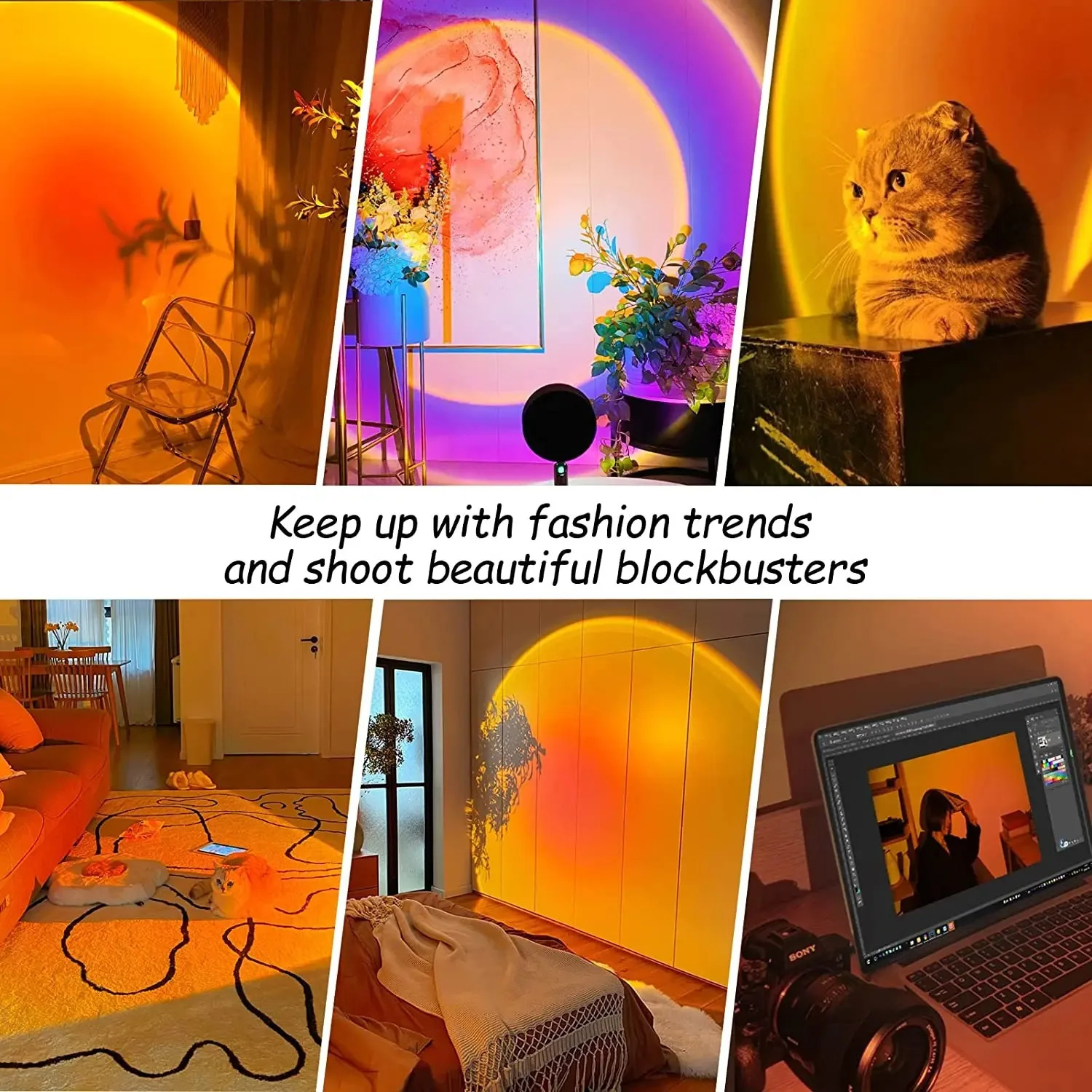 16 Color Sunset Lamp,RGB Mood  - Photography Bulb ulasan dan harga